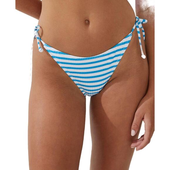 COTTON ON Womens Striped Side Tie Swim Bottom Blue Size M 14247 - Picture 1 of 3